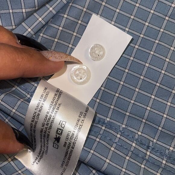 Banana Republic button shirt Mens XXL Blue White Small Check casual /working - Picture 8 of 8